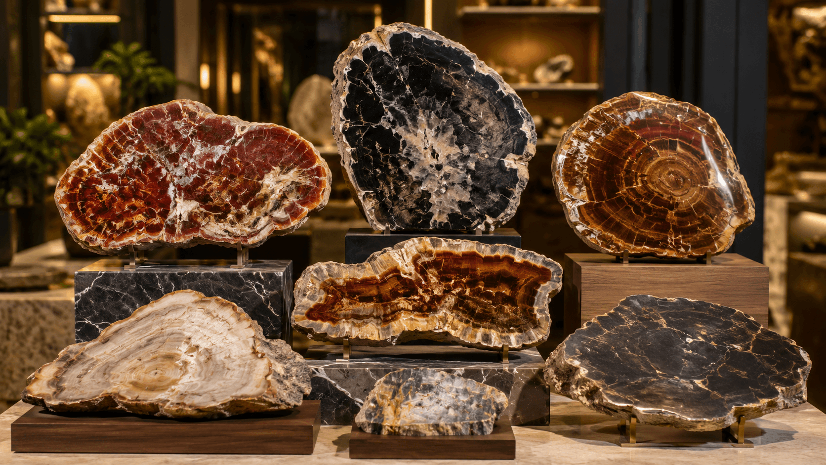 nuances et couleurs du bois fossilisé