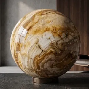 Boule en bois pétrifié